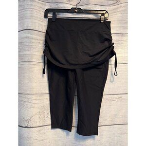 Bloq-UV Black Adjustable Skirted Capri Leggings Size S